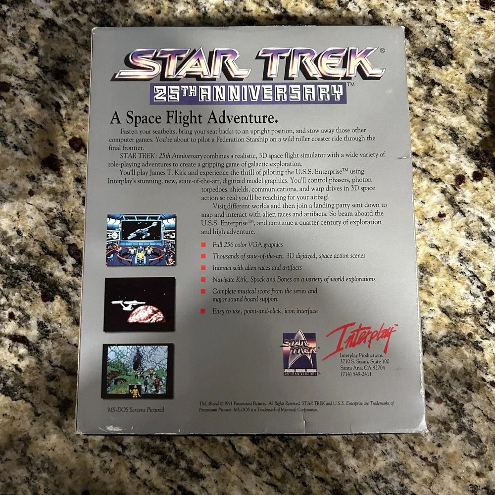 Star Trek 25th Anniversary IBM PC Big Box Game 1991‎ Interplay 5 Disk Complete